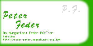 peter feder business card